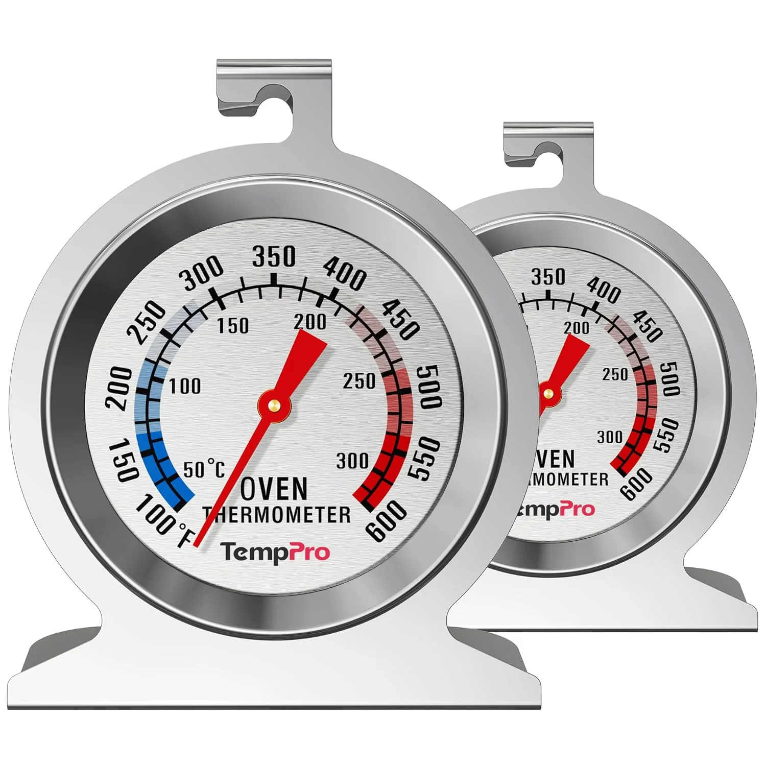 TempPro 2-Pack Oven Thermometer for Gas Ovens and Smokers, 50-300°C/10