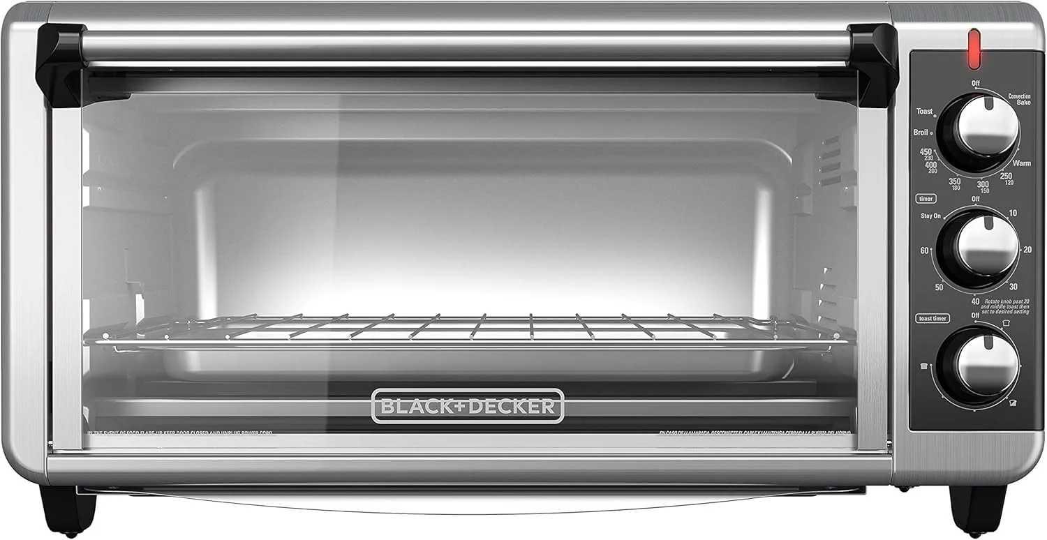 BLACK+DECKER 8-Slice Convection Toaster Oven – Stainless Steel with Ba