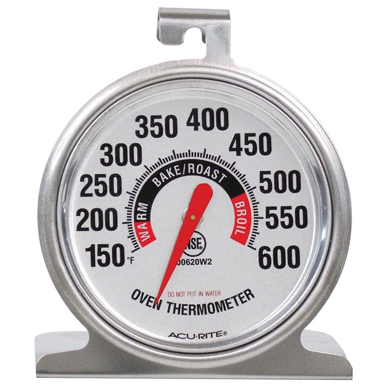AcuRite 00620A2 Stainless Steel Oven Thermometer, 150°F–600°F Range, D