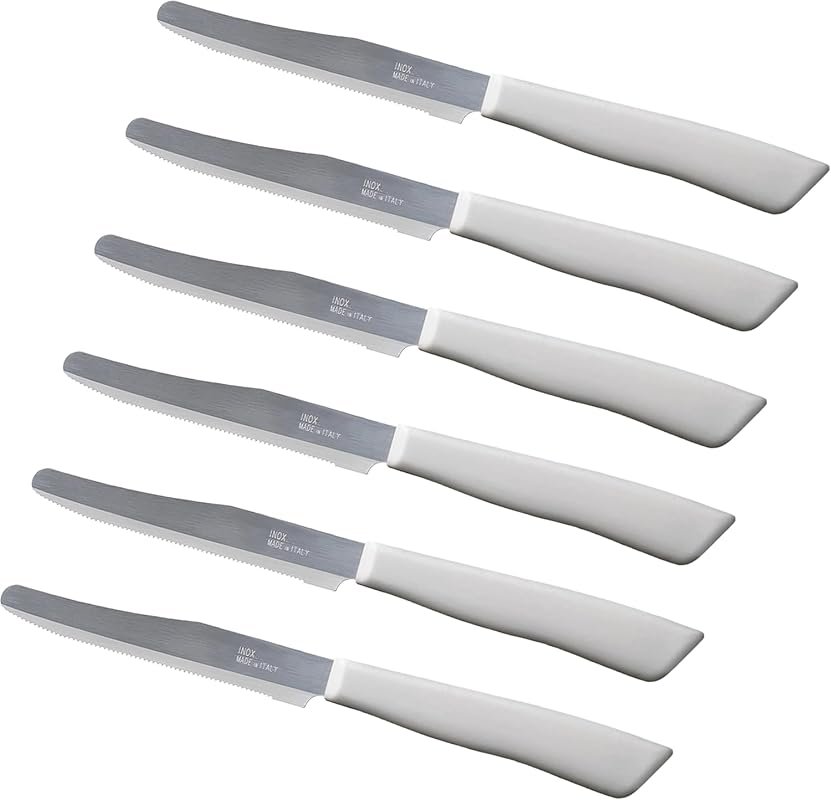Tredoni 6-Piece Italian Stainless Steel Serrated Knife Set – Rounded T