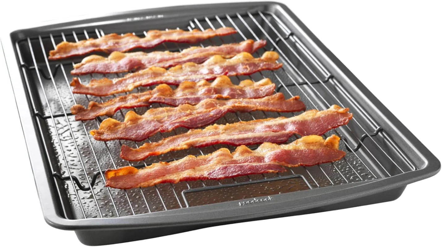 GoodCook Nonstick Carbon Steel Baking Pan & Rack – 15” x 10.5” Pizza C